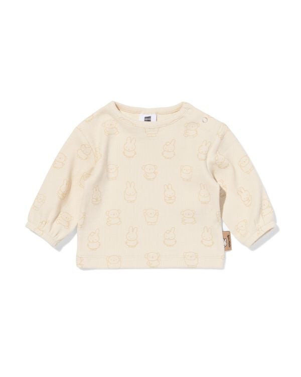 nijntje newborn T-shirt rib ecru ecru - 33440720ECRU - HEMA
