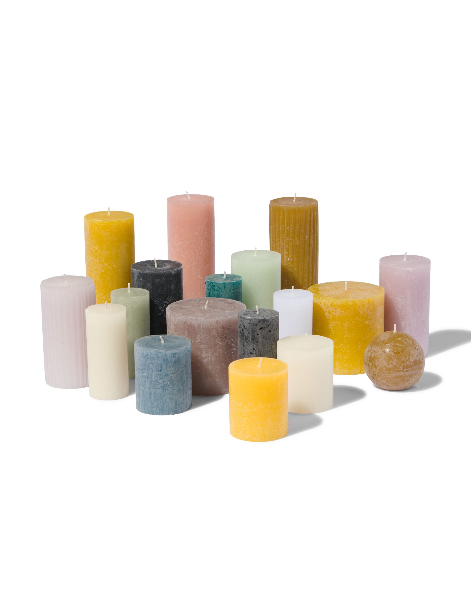 bougie rustique &Oslash;7x19 cm noir noir 7 x 19 - 13502016 - HEMA