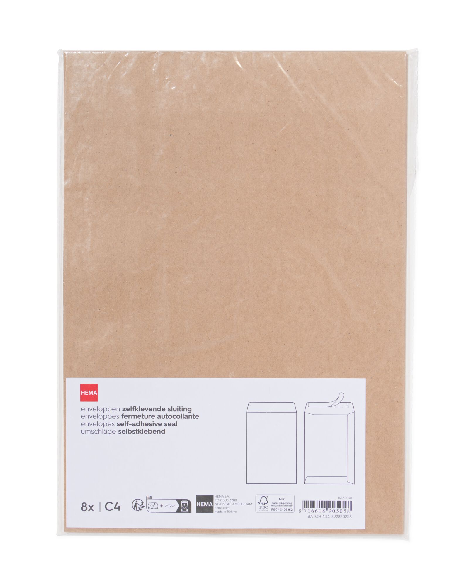 8 enveloppes C4 - 14130040 - HEMA