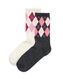 dames sokken met katoen - 2 paar grijsmelange 39/42 - 4270452 - HEMA