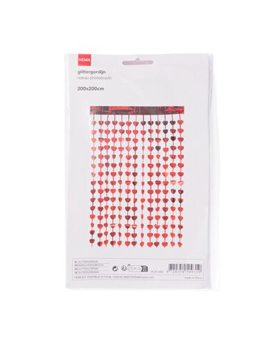 rideau paillet&eacute; coeurs rouges - 14250281 - HEMA
