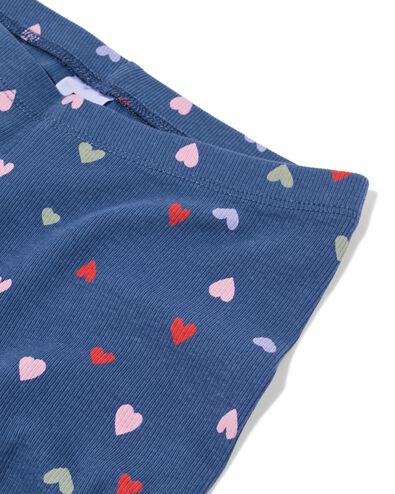 kinderpyjama rib hartjes donkerblauw donkerblauw - 23000940DARKBLUE - HEMA