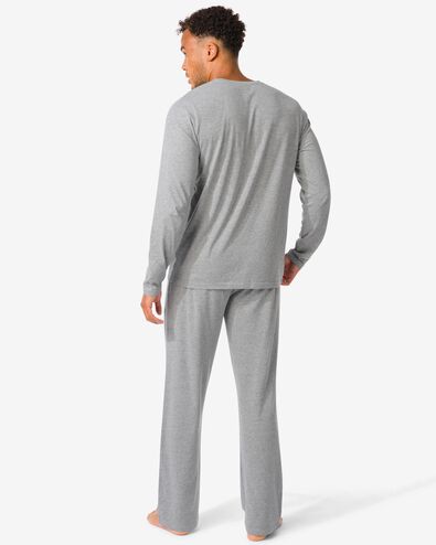 herenpyjama katoen  donkergrijs - 23650160DARKGREY - HEMA