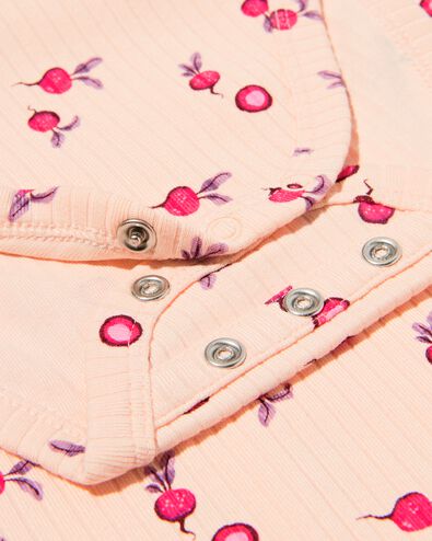 Mitwachsender Baby-Strampler gerippt mit Radieschen pfirsich pfirsich - 33304360PEACH - HEMA