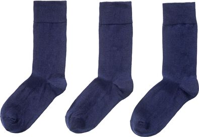 3 paires de chaussettes homme en coton bio bleu foncé bleu foncé - 1000001342 - HEMA