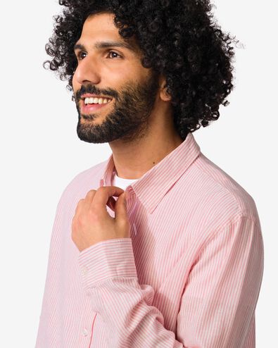 herenoverhemd Louis strepen lichtroze lichtroze - 2131770LIGHTPINK - HEMA