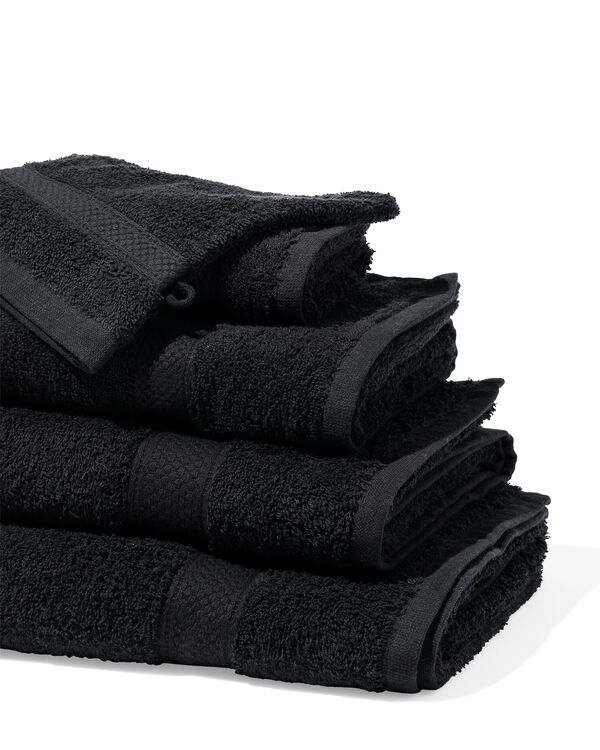 serviettes de bain - qualité épaisse noir noir - 1000029033 - HEMA