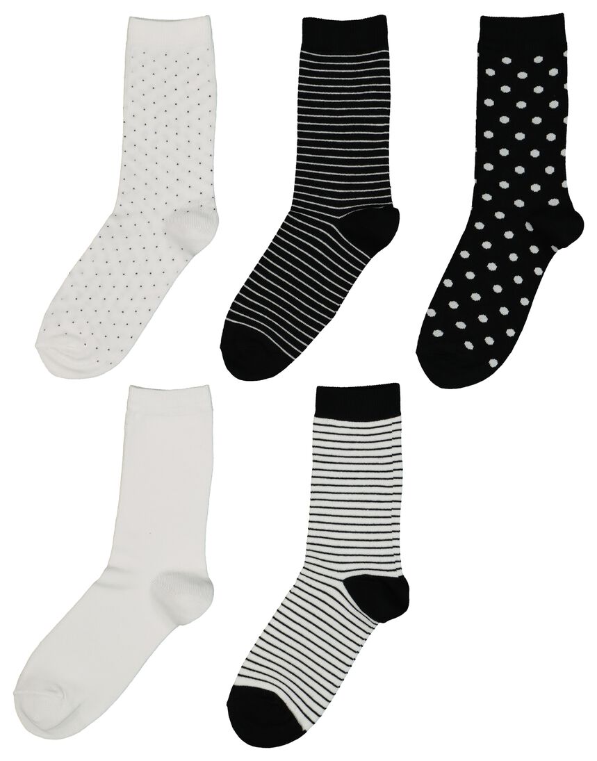 5 paires de chaussettes femme blanc blanc - 1000017664 - HEMA