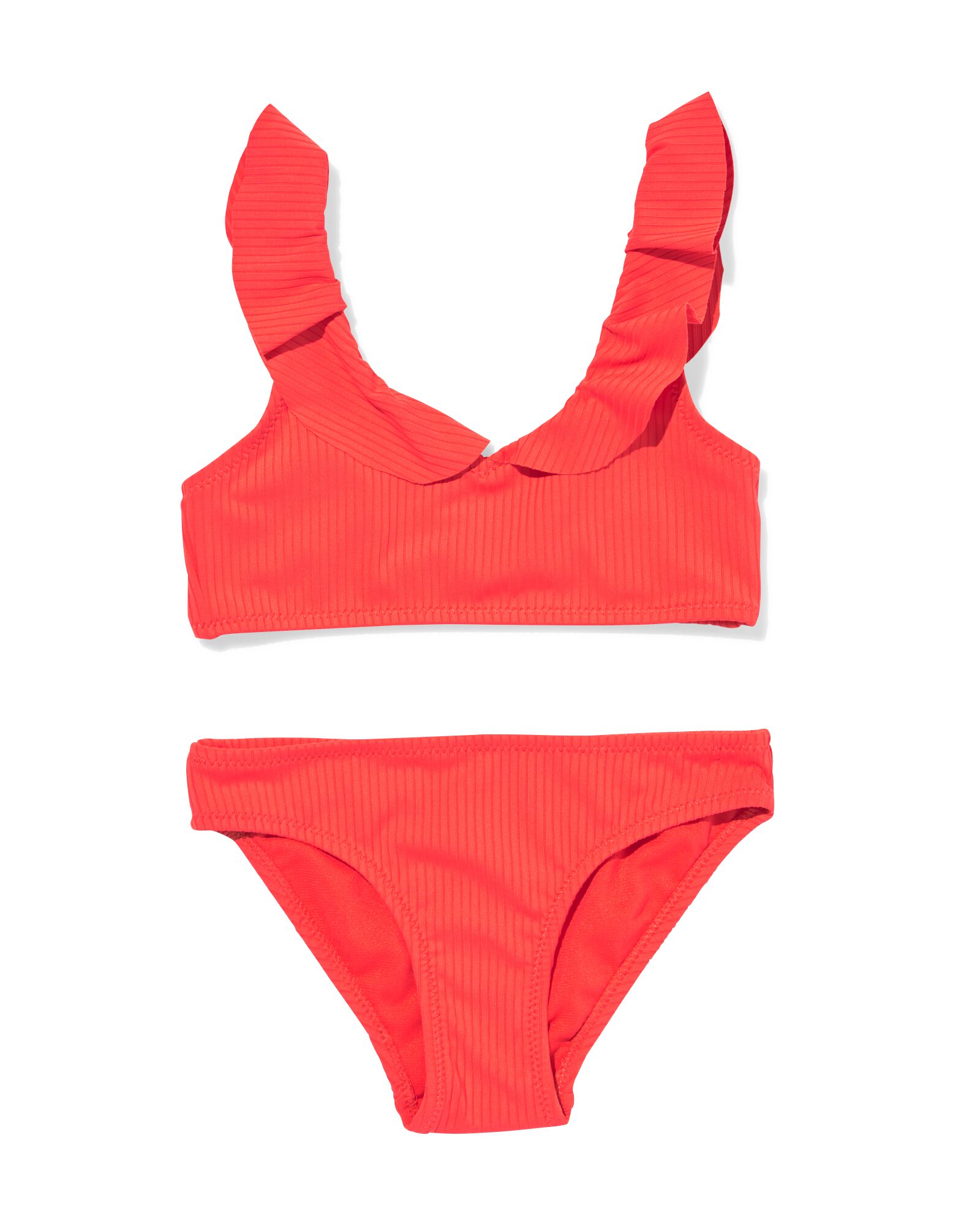 kinderbikini rib  koraal koraal - 22250360CORAL - HEMA