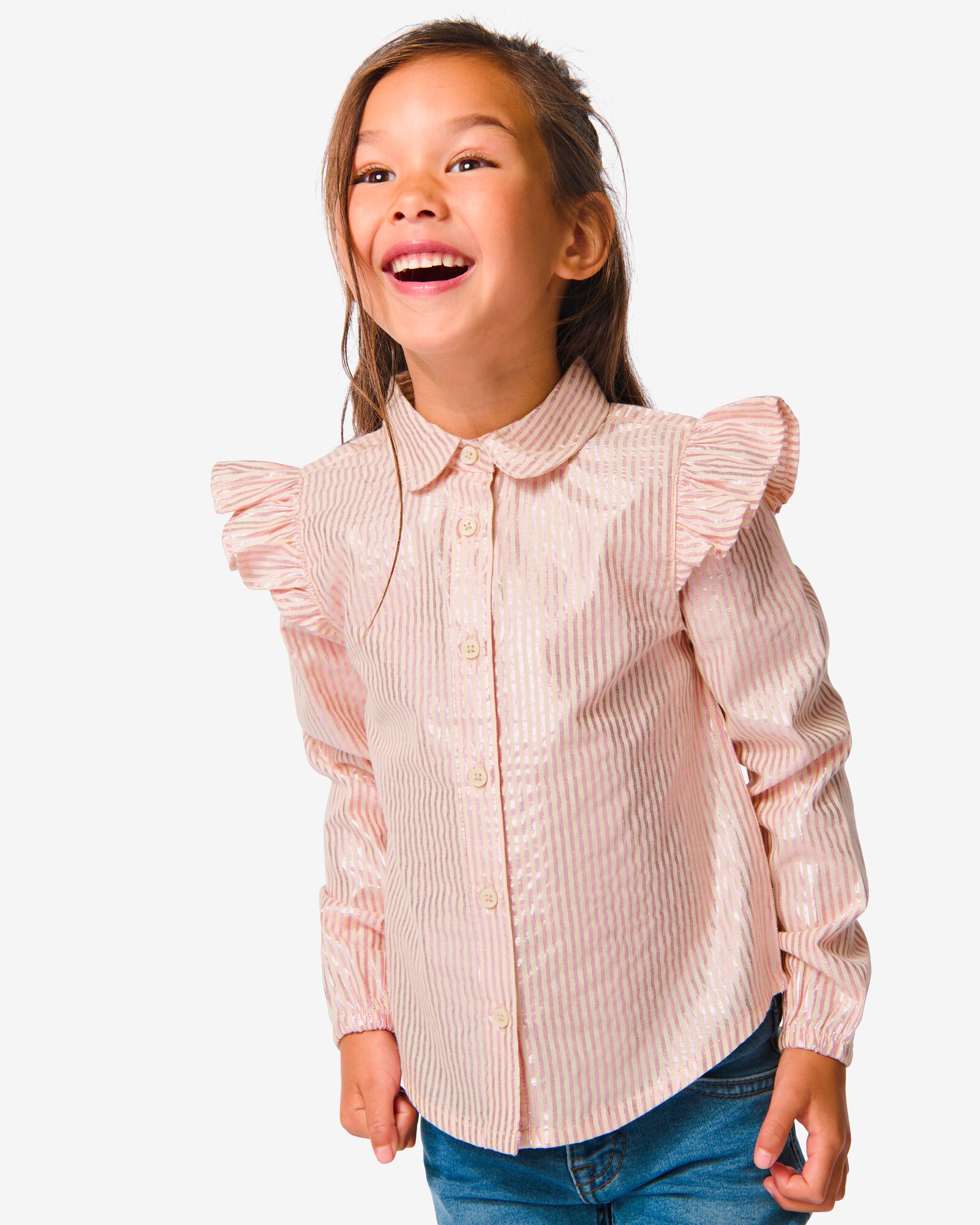 chemise enfant avec rayures à paillettes violet clair violet clair - 1000031905 - HEMA