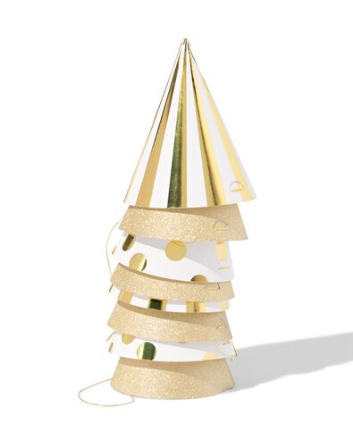 8 chapeaux de f&ecirc;te &Oslash;7.5x10 cm dor&eacute; - 14200668 - HEMA