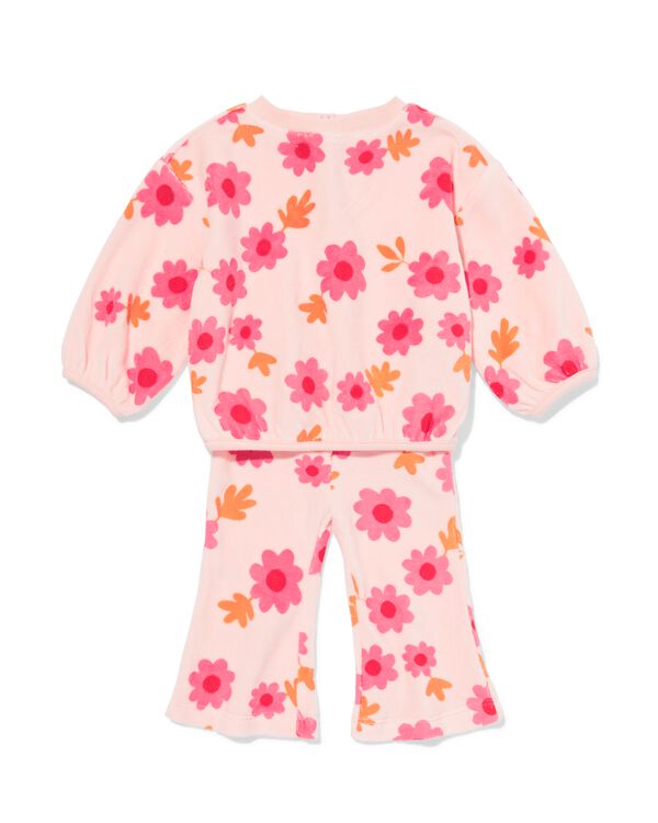 Baby-Bekleidungsset, Velours, Blumen rosa rosa - 33048170PINK - HEMA
