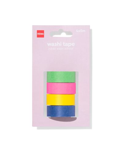 ruban adh&eacute;sif washi uni - 4 pi&egrave;ces - 14793286 - HEMA