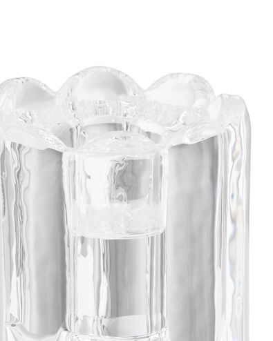 Kerzenst&auml;nder S aus Glas geriffelt, transparent - 13324183 - HEMA
