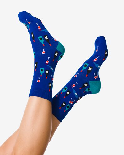 Socken, mit Baumwolle, Sip sip hurray dunkelblau 35/38 - 4141136 - HEMA
