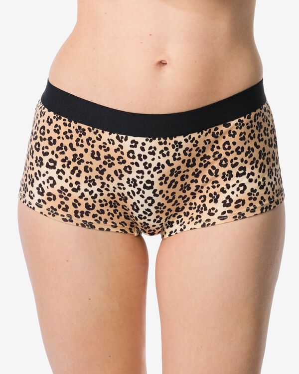 Damen-Boxershorts aus Baumwolle f&uuml;r den Alltag, Bund, Leopard naturfarben - 19601854NATURAL - HEMA