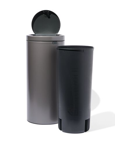 Brabantia Touch Bin Flat Top prullenbak 30L Platinum -  grijs metallic grijs metallic - 2000000361 - HEMA