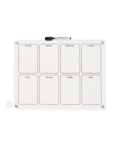 whiteboard met marker en magneten 40x30cm week - 14803954 - HEMA