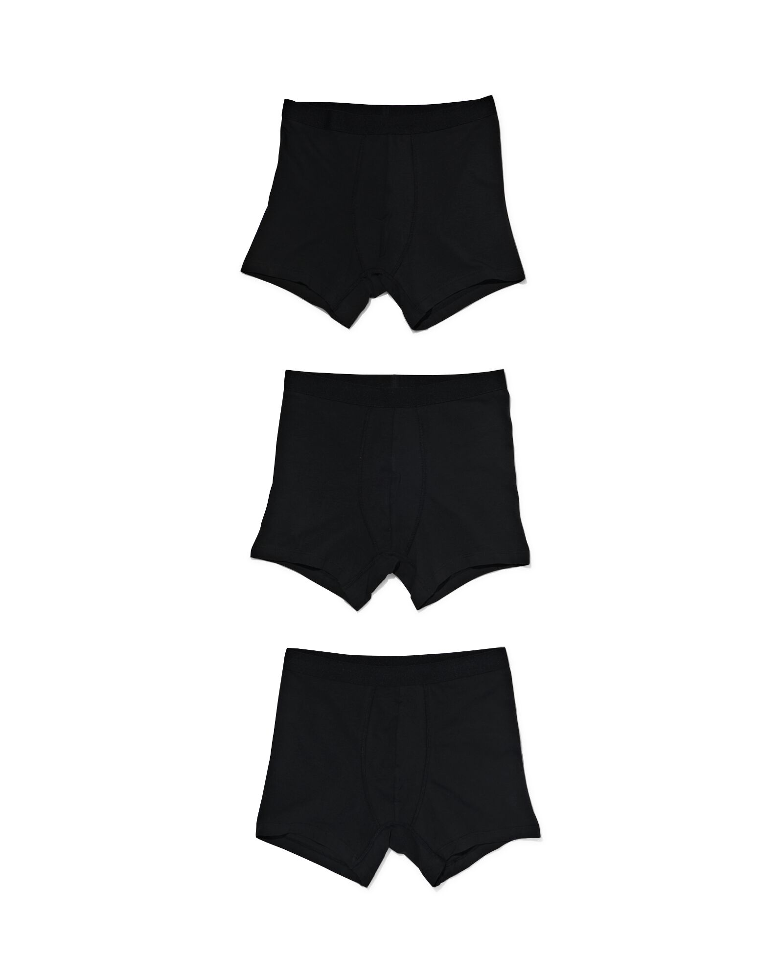 3er-Pack Herren-Boxershorts, lang schwarz schwarz - 1000010252 - HEMA