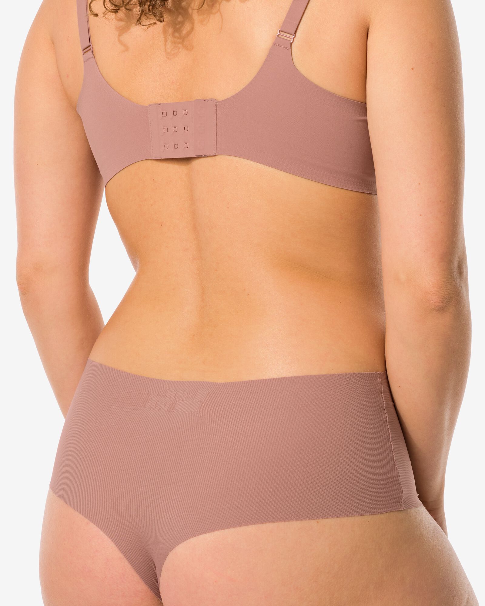 Damenstring mit hoher Taille, Mikro, gerippt, Ultimate Comfort hellbraun - 19640645LIGHTBROWN - HEMA