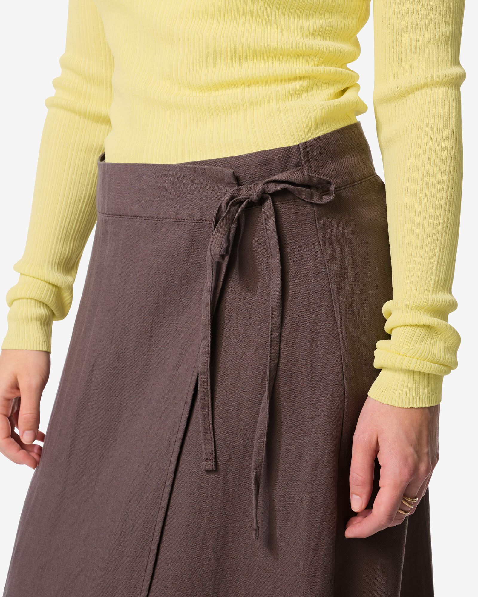 Damen-Wickelrock Inez mit normaler Passform braun braun - 36207390BROWN - HEMA