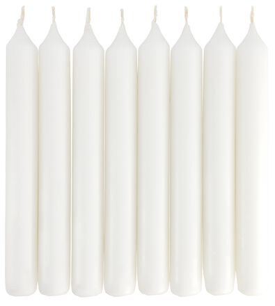 8er-Pack Dinnerkerzen, &Oslash; 2 x 17 cm, wei&szlig; - 13501930 - HEMA