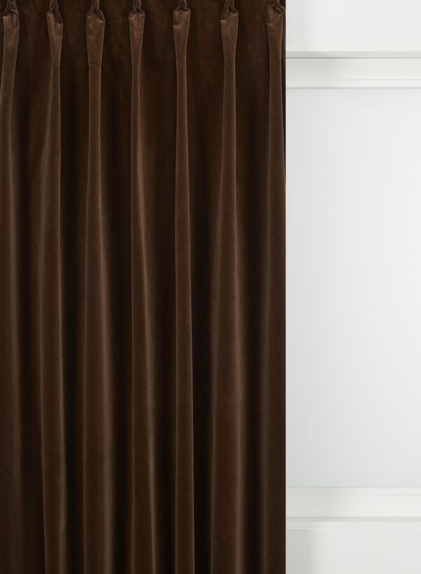 tissu pour rideaux velours marron marron - 1000027426 - HEMA