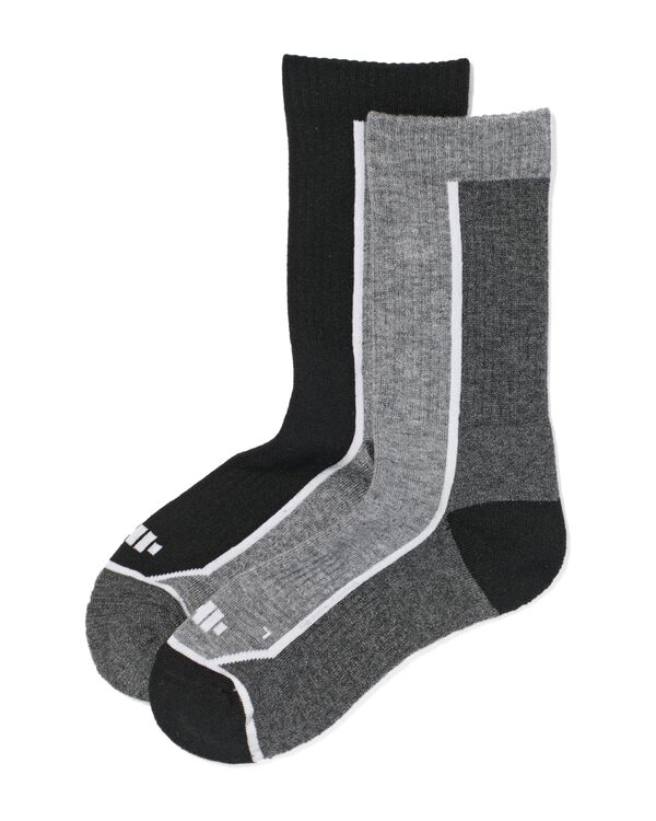 chaussettes de randonn&eacute;e sans coutures - 2 paires noir noir - 4400060BLACK - HEMA