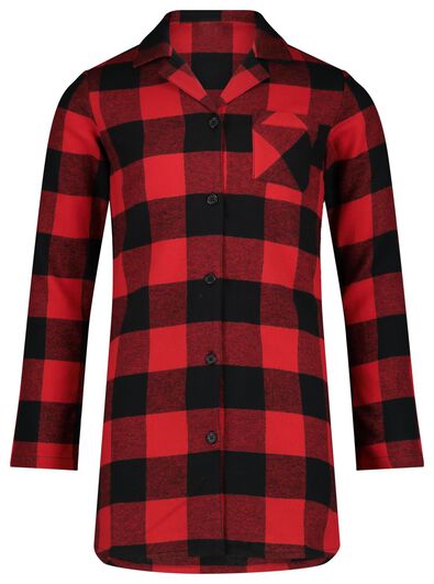chemise de nuit enfant en flanelle carreau rouge rouge - 1000022123 - HEMA
