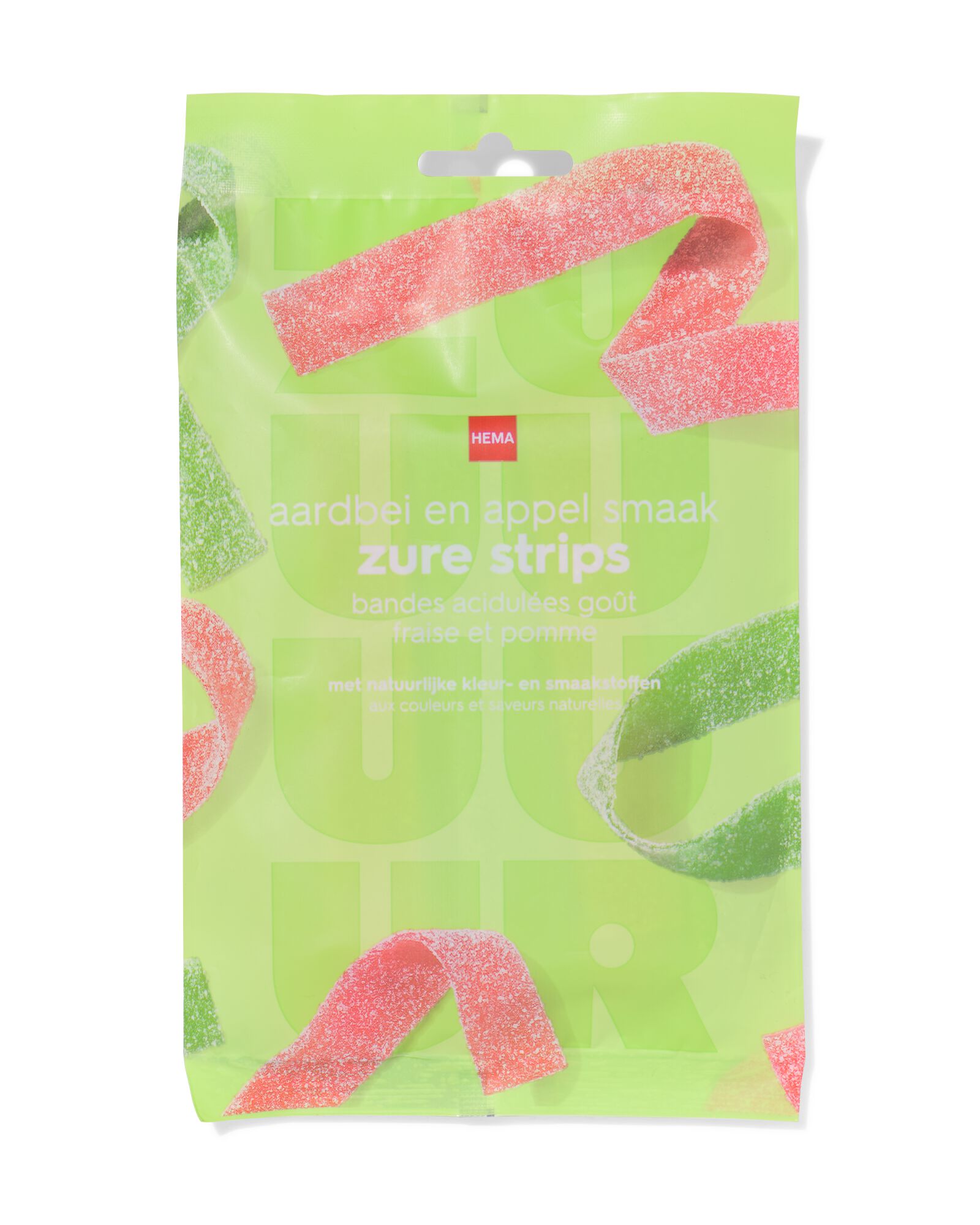 zure strips aardbei en appel 100g
