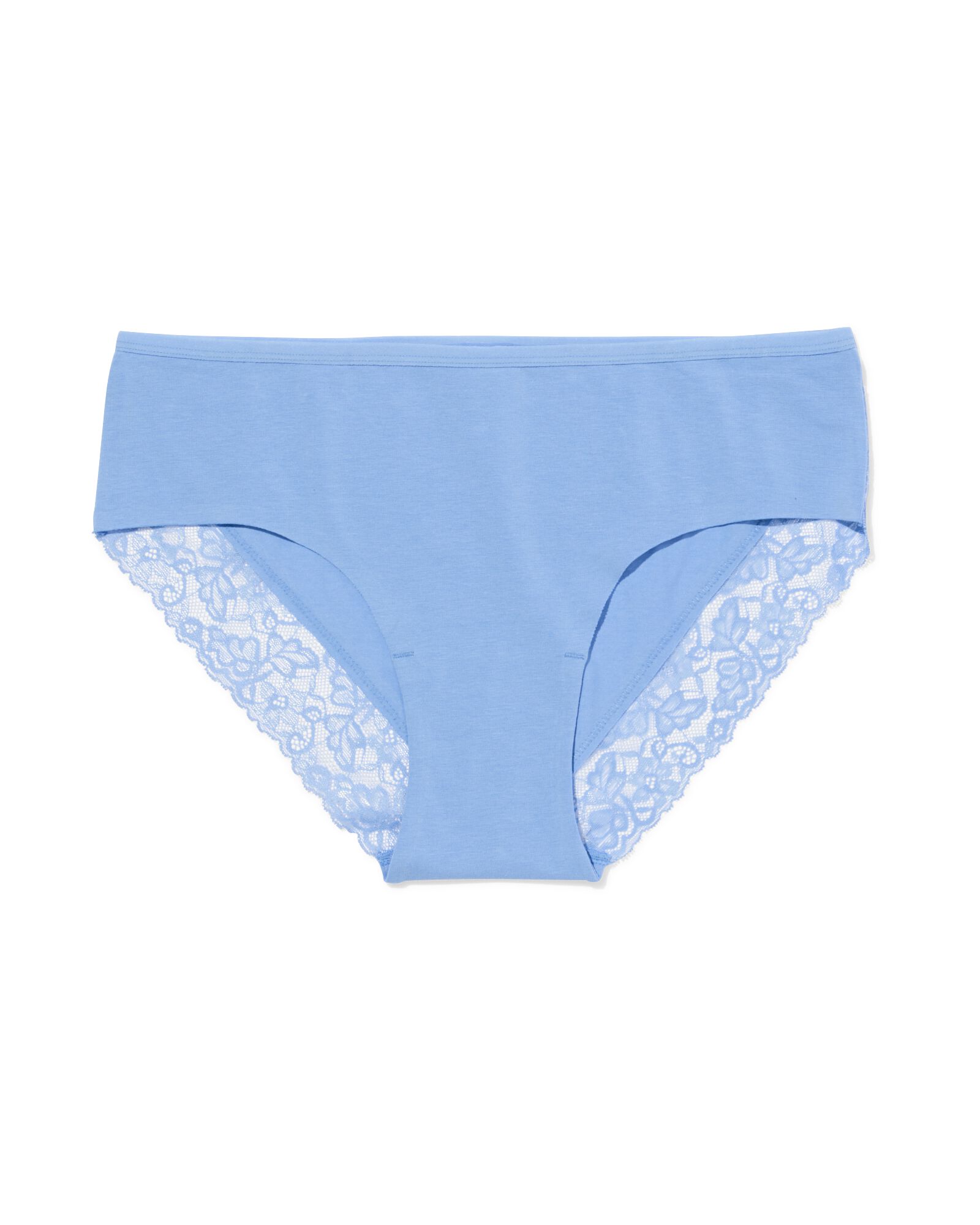 dameshipster katoen met kant blauw blauw - 19601754BLUE - HEMA