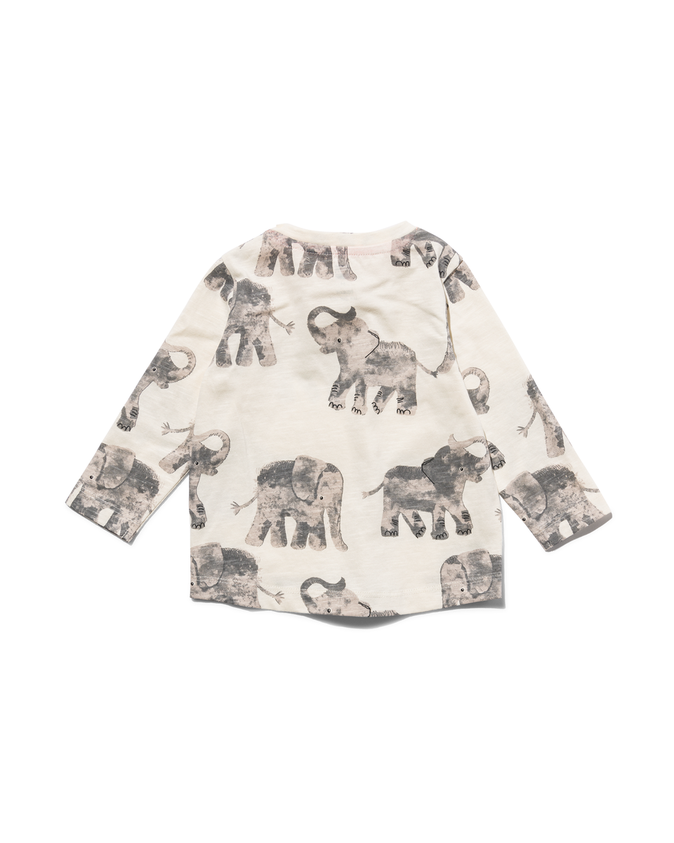 Baby-Shirt, Elefanten ecru ecru - 1000029748 - HEMA