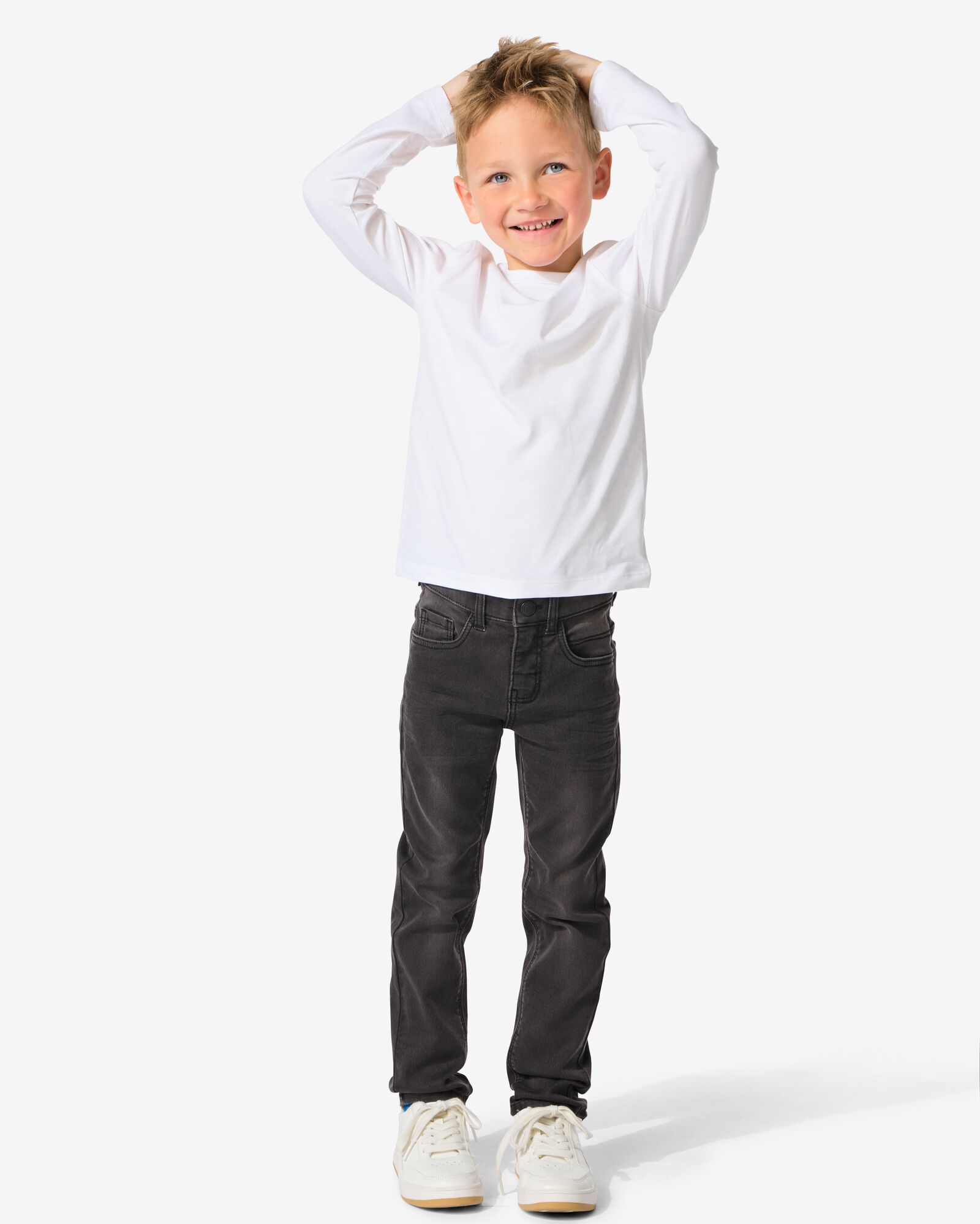 kinder broek jogdenim skinny fit zwart (zwart)