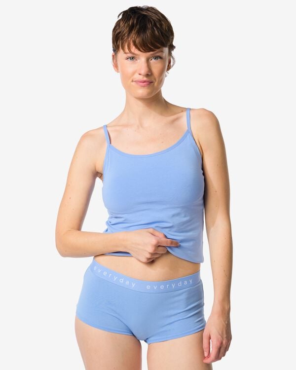 boxer femme coton everyday bande ceintur&eacute;e bleu - 19601844BLUE - HEMA