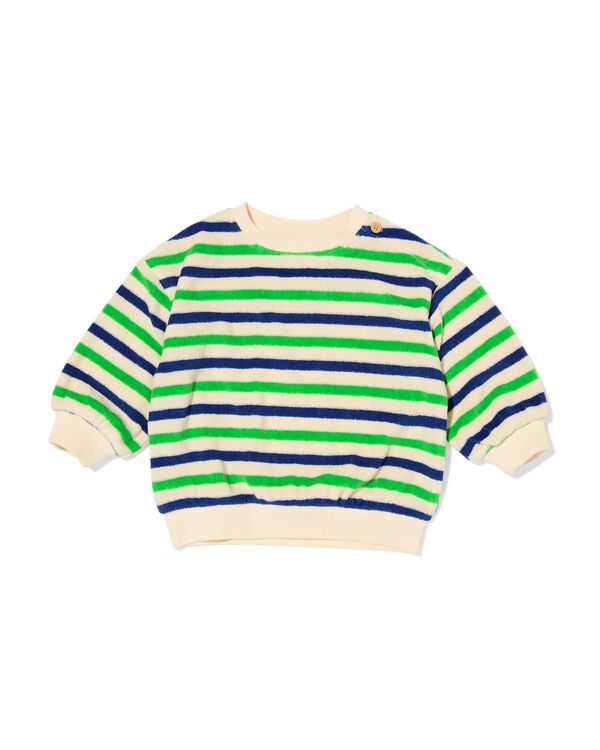 Babypullover aus Frottee, gestreift ecru ecru - 33175670ECRU - HEMA