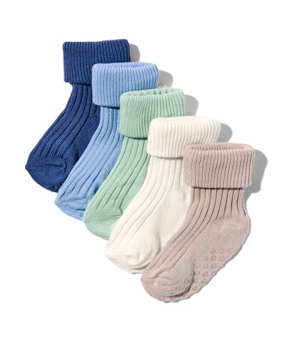 5 paires de chaussettes bébé avec bambou bleu 12-18 m - 4760043 - HEMA