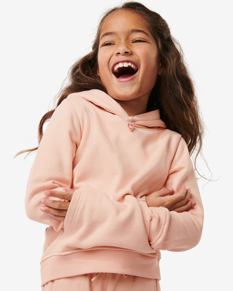 kinder sweater met capuchon lichtroze lichtroze - 1000029614 - HEMA