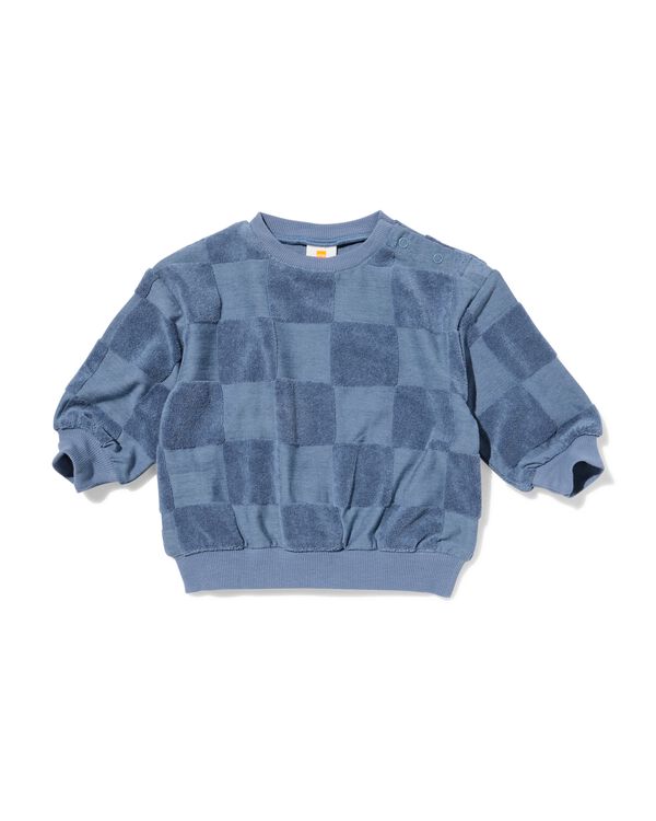 babytrui badstof blokken blauw blauw - 33183770BLUE - HEMA