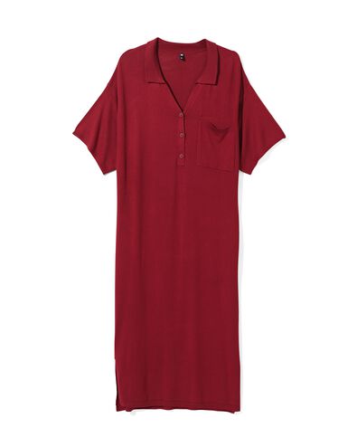robe femme en maille avec col polo Finley rouge S - 36269546 - HEMA