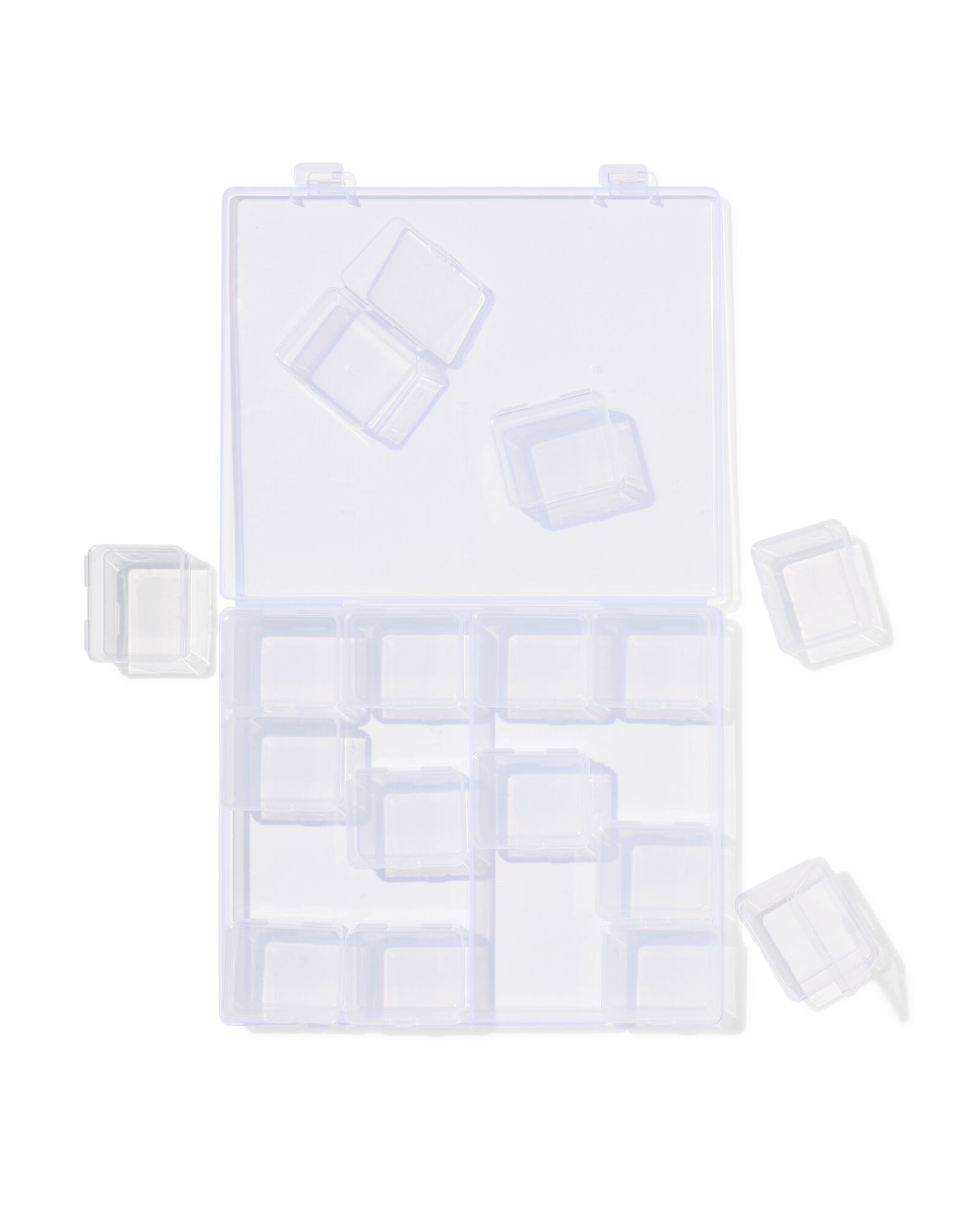 bo&icirc;te de rangement 16 compartiments 21,1x17,5x2,2 cm transparente - 60702816 - HEMA