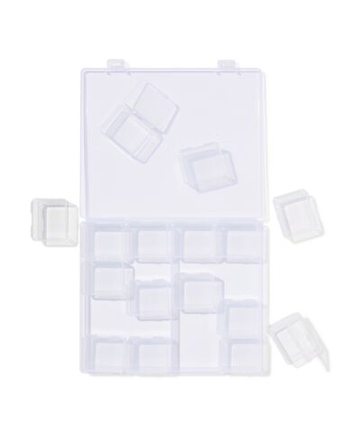 bo&icirc;te de rangement 16 compartiments 21,1x17,5x2,2 cm transparente - 60702816 - HEMA