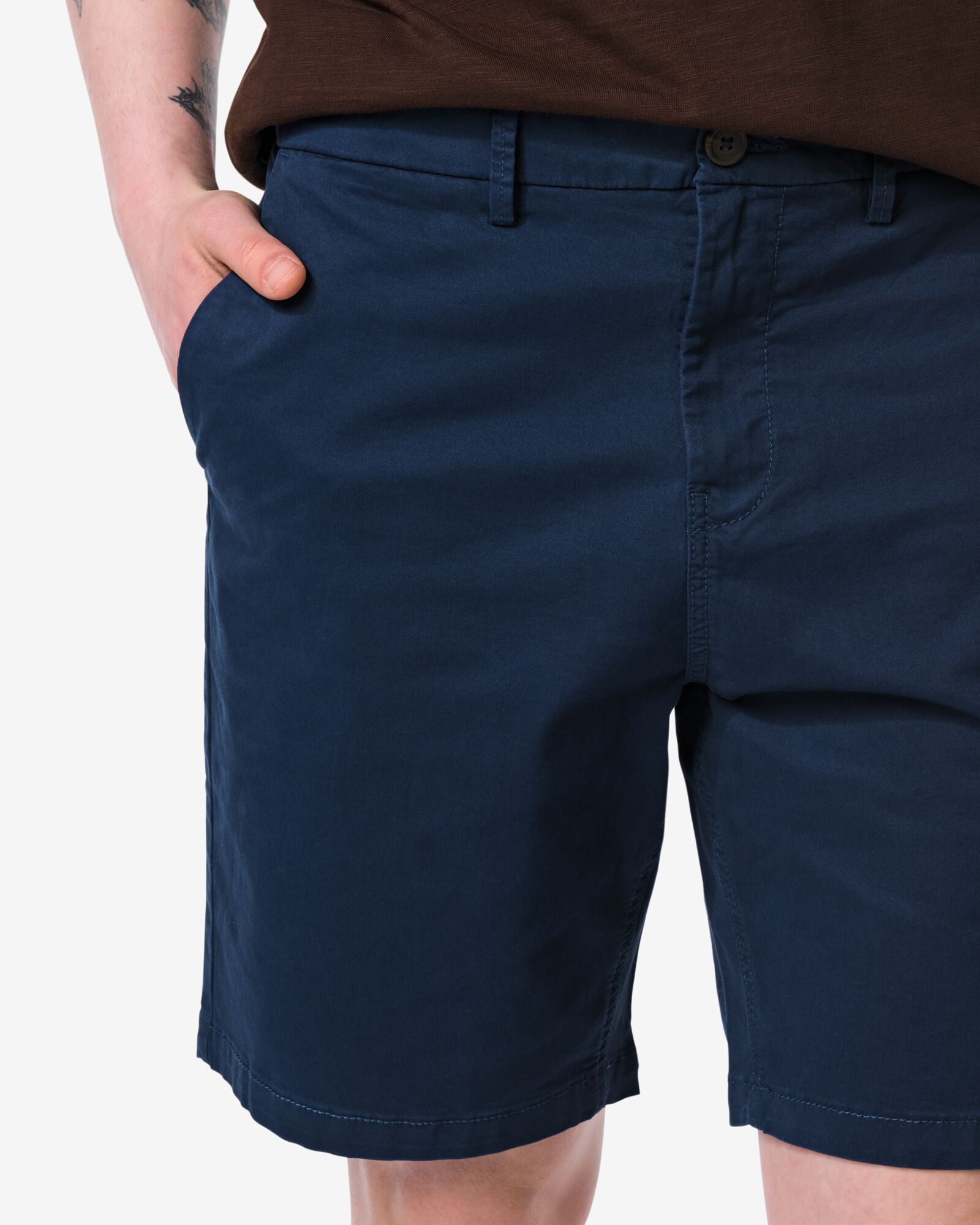 herenshort Charly regular fit chino donkerblauw donkerblauw - 2140930DARKBLUE - HEMA
