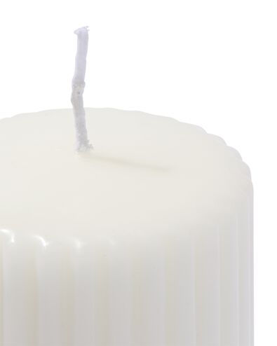 stompkaars ⌀7x13cm ribbel ivoor-lichtgroen - 13509072 - HEMA