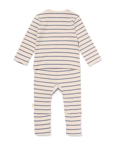 Newborn mitwachsender Strampler, gestreift ecru ecru - 33439620ECRU - HEMA