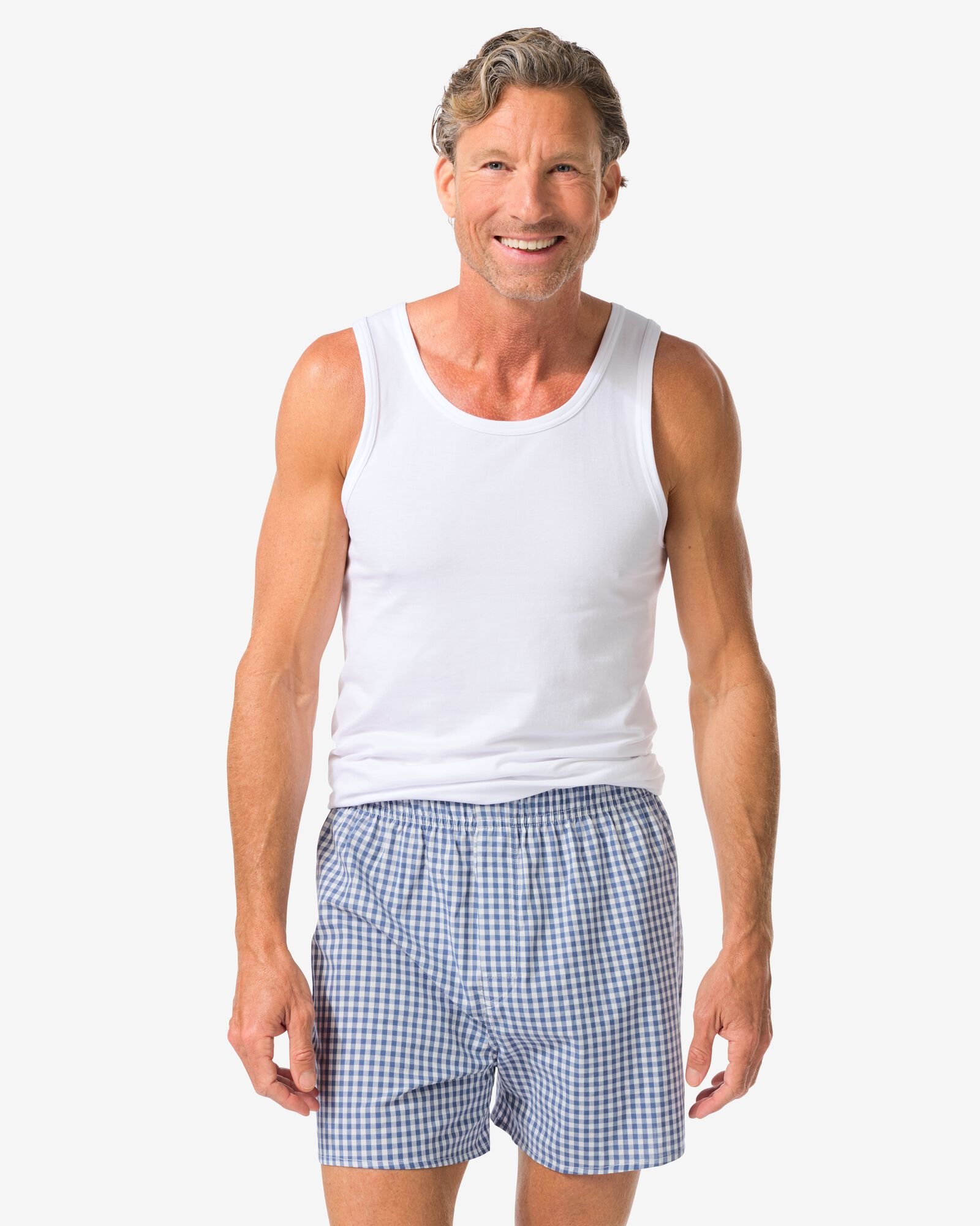 caleçon ample homme blocs bleu bleu - 19190490BLUE - HEMA