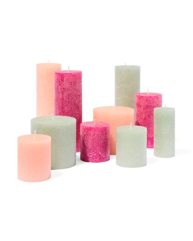 bougie rustique - 10x10 - saumon saumon 10 x 10 - 13501958 - HEMA