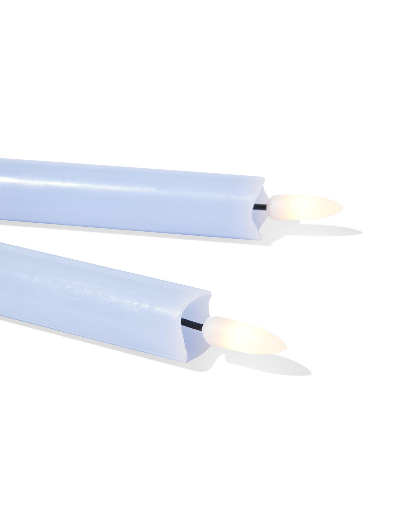 bougie de table led 3x5x26cm bleue - 2 pi&egrave;ces - 25800291 - HEMA