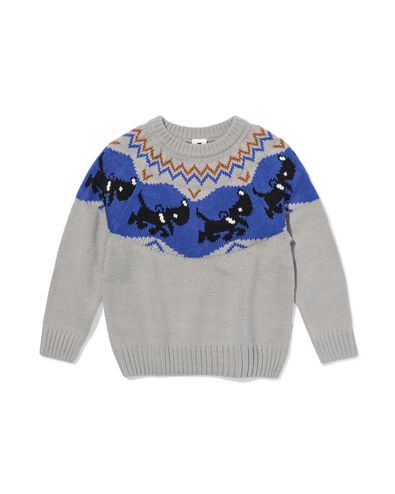 Takkie kindertrui grofgebreid donkergrijs - 30707613DARKGREY - HEMA