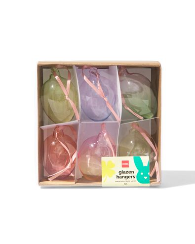 d&eacute;corations &agrave; suspendre de P&acirc;ques verre d&eacute;grad&eacute; - 6 pi&egrave;ces - 25800069 - HEMA