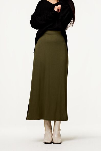 jupe femme longue olive - 1000023506 - HEMA